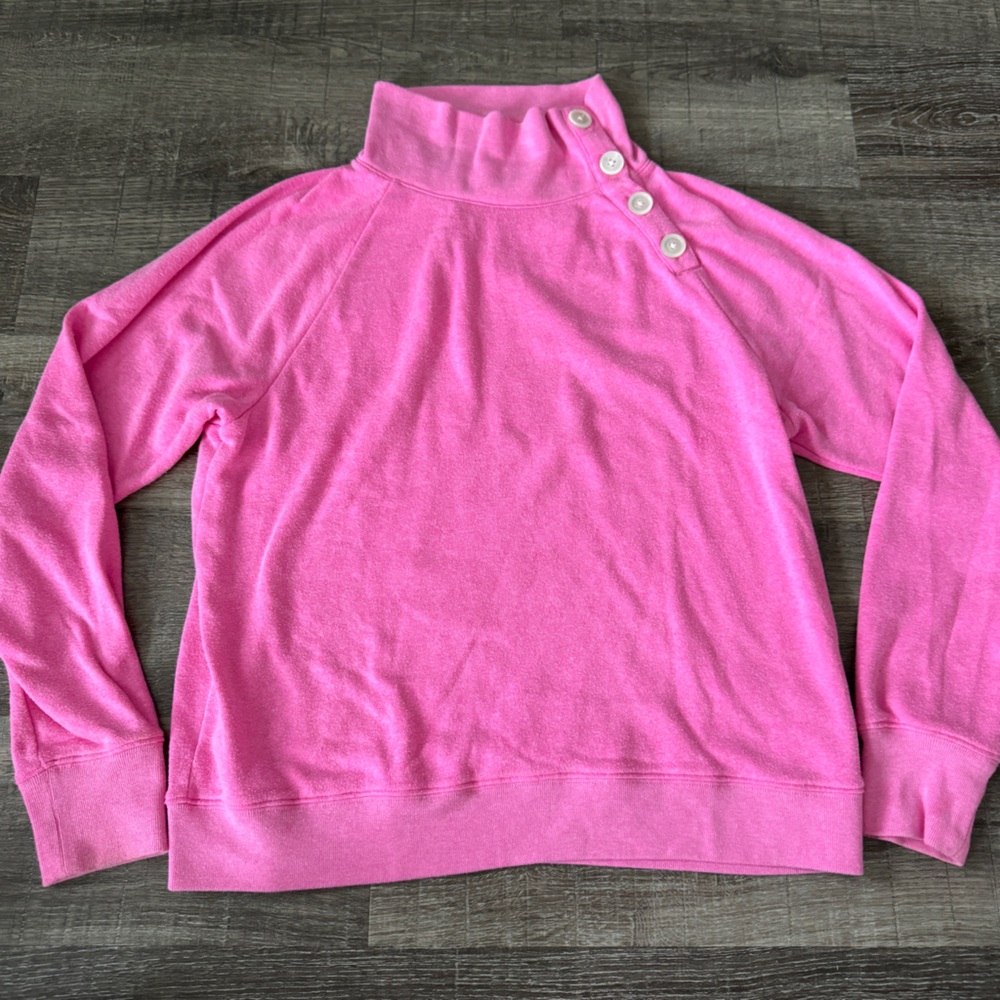 J. Crew Bright Pink Plush Cotton-Blend Sweater